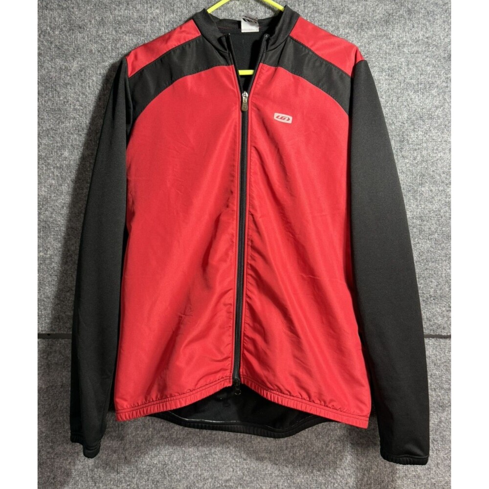 Louis Garneau Enerblock Cycling Jacket Mens Large Red Black Windproof Bike